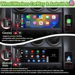 6.36″ Single Din Car Stereo with Wireless CarPlay & Android Auto, IPS