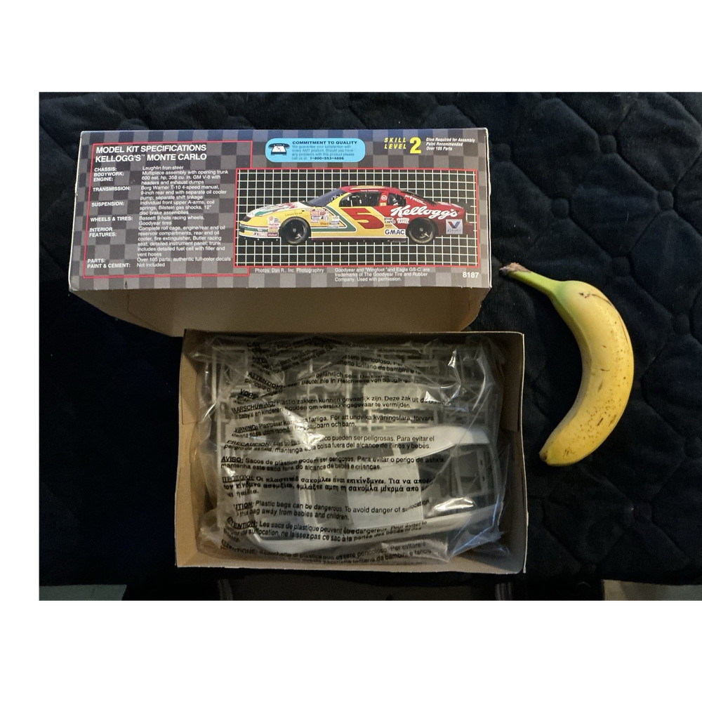 AMT Ertl Kellogg’s Monte Carlo 1:25 Car Kit Decals Skill Level 2 #8187