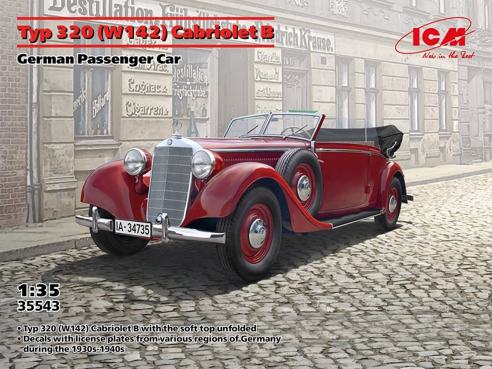 ICM 35543 German Passenger Car Typ 320 (W142) Cabriolet B 1/35
