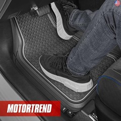 Motor Trend Houndstooth Design Rubber Car Floor Mats for Autos SUV Truck &