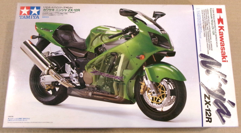 2001 TAMIYA 1:12 PLASTIC MODEL GREEN KAWASAKI ZX12R NINJA OPENED SEALED INSIDE