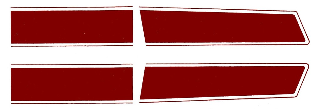 1970 CAMARO Hood & Trunk Stripes 1/18th Scale Waterslide Decals Maroon
