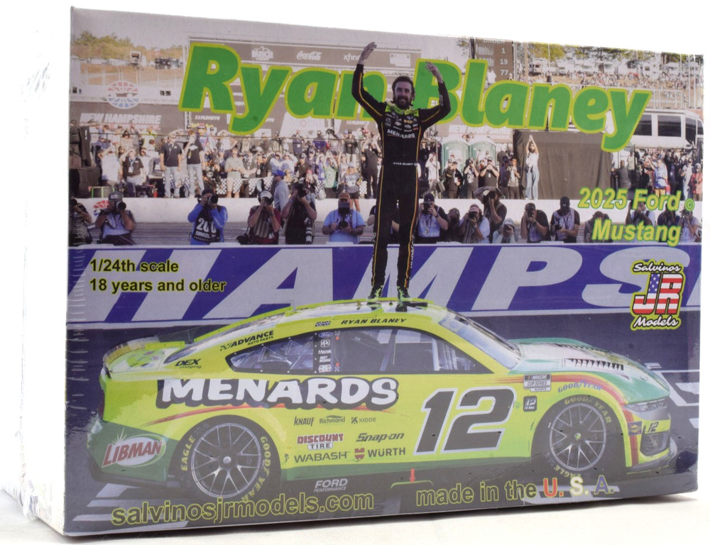 Salvinos JR Models “Menards” Ryan Blaney 2025 Ford Mustang Nascar 1/24 Car Kit