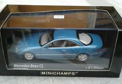 1/43 MINICHAMPS Mercedes CL500, 2d.coupe, marine blue, 1999, mint+++!