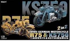 Great Wall Hobby 1/35 WWII German Motorcycle R75 & KS750 *2in2* #L3527 📌USA