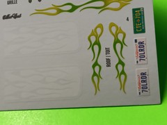 1970 70 Monte Carlo Lowrider 1/25 AMT Decal Sheet Emblems Green White Flames