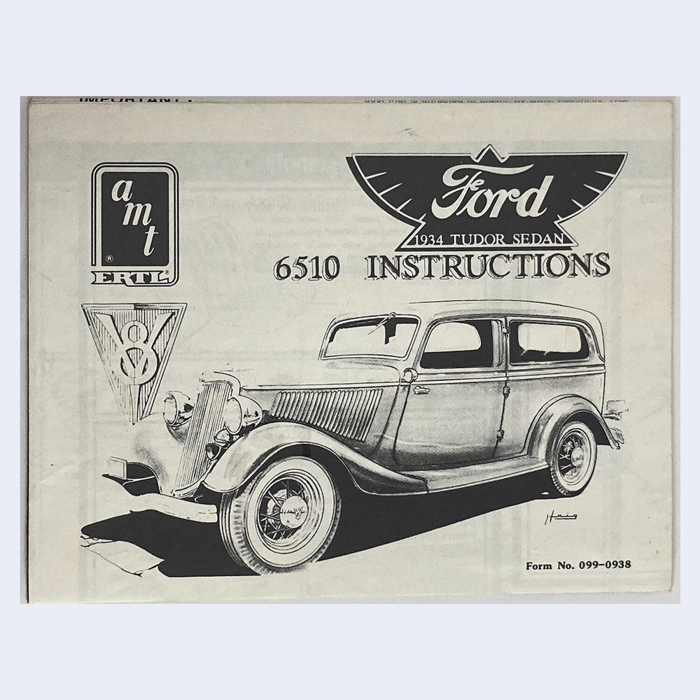 1934 Ford Tudor Sedan AMT – 6510 Instructions Sheet Guide Only