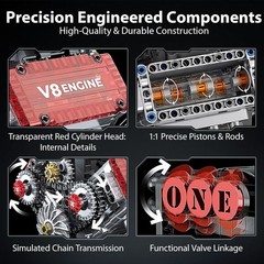 Ultimate STEM 478PCS V8 Engine Kit – Build, Learn & Experience Real Engine Power
