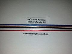 Seatbelt Material 5 Color Pack 1/24 & 1/25 Models