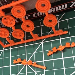 (4) 70 1/2 Chevy Camaro Z/28 Rally Wheels W Back Halves 1:25 AMT LBR Model Parts