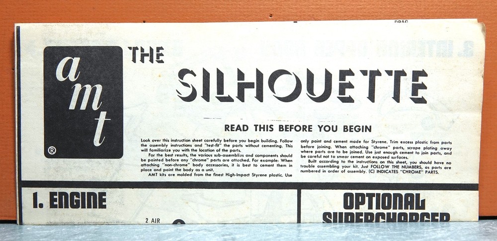 1/25 AMT THE SILHOUETTE # T276 (INSTRUCTIONS ONLY)