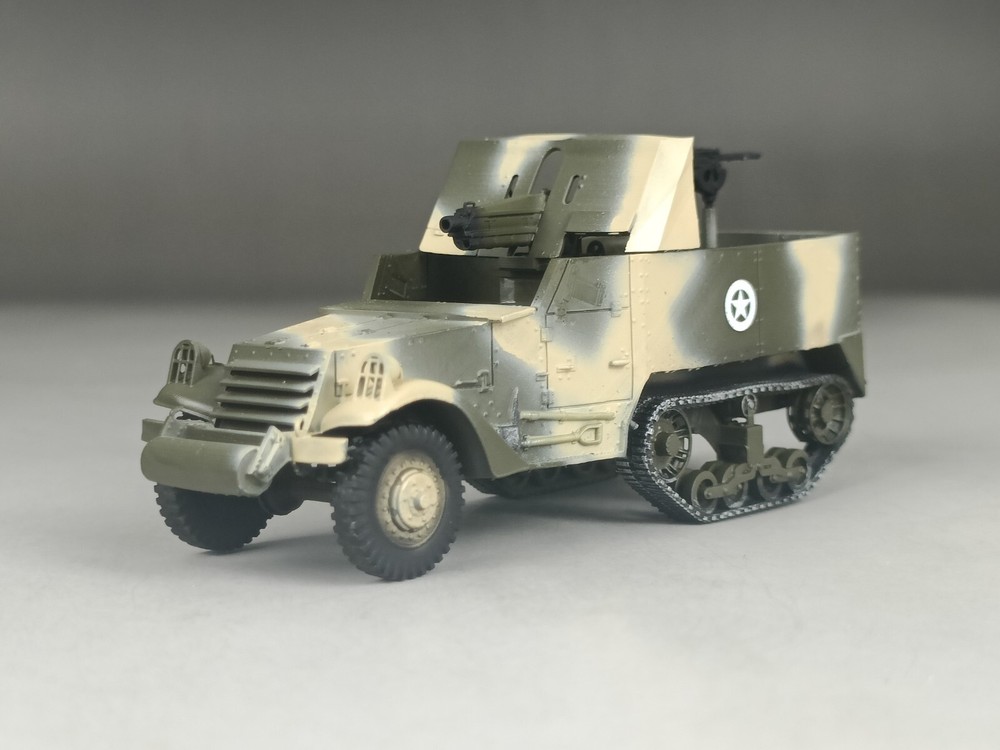 1/72 Built M3 75mm M1A1 Howitzer Motor Carriage T30 Half Truck Model