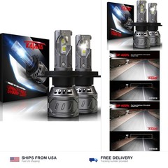 Katana H4 Bulbs, 9003 Light Bulb 400% Brightness 6500K Xenon White Extremely …