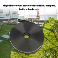 1″ Black Vinyl Trim Molding Screw Cover RV Boat Camper Travel 25 ft,
