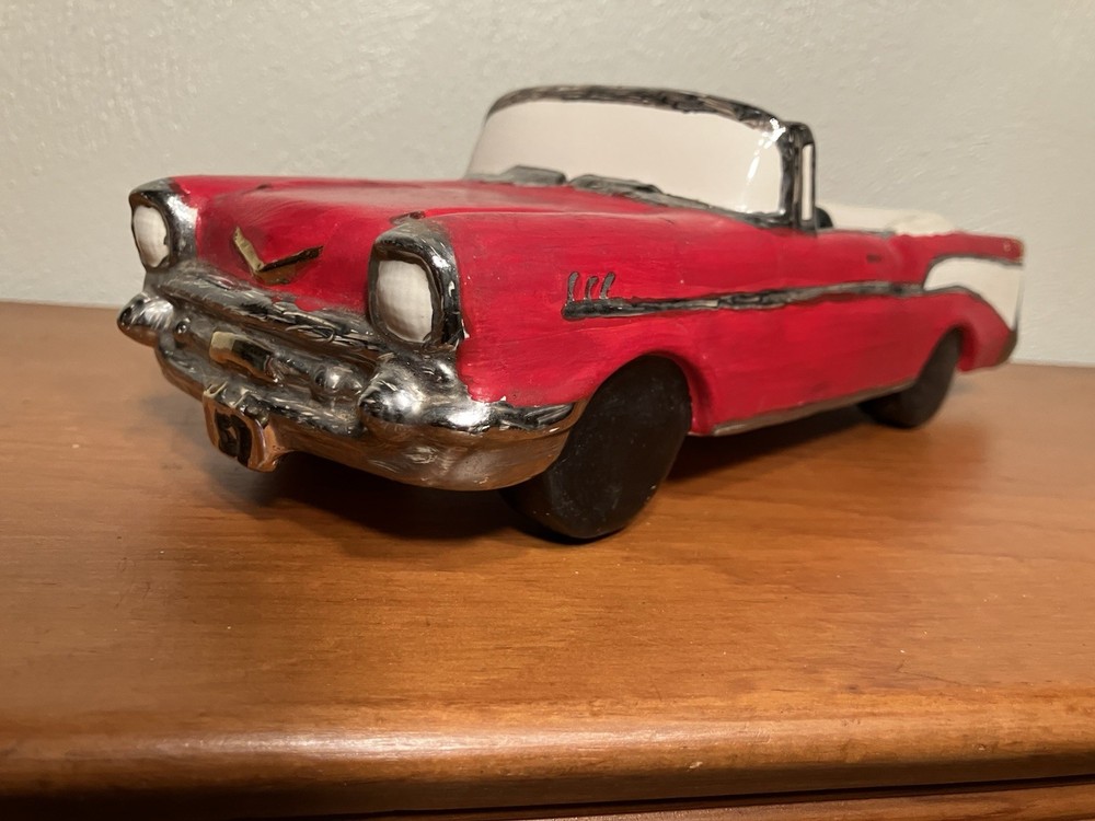 1957 Chevrolet Convertible Ceramic Model Red Craft Art
