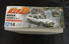 Aoshima 1/24 Toyota AE86 Trueno Initial D Project D Kit w/ Takumi Figure