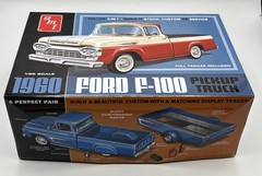 AMT, 1960 Ford F-100 Pickup Truck & Trailer 1/25 Scale, Model AMT1407, Open Box.