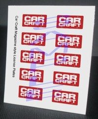 CAR CRAFT MAGAZINE miniature LICENSE PLATES for 1/25 scale MODEL CARS—PLS READ