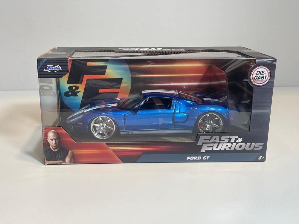 Jada FAST & FURIOUS 7 Dom’s FORD GT 40 BLUE 1:24 Die Cast Model Car NEW In Box