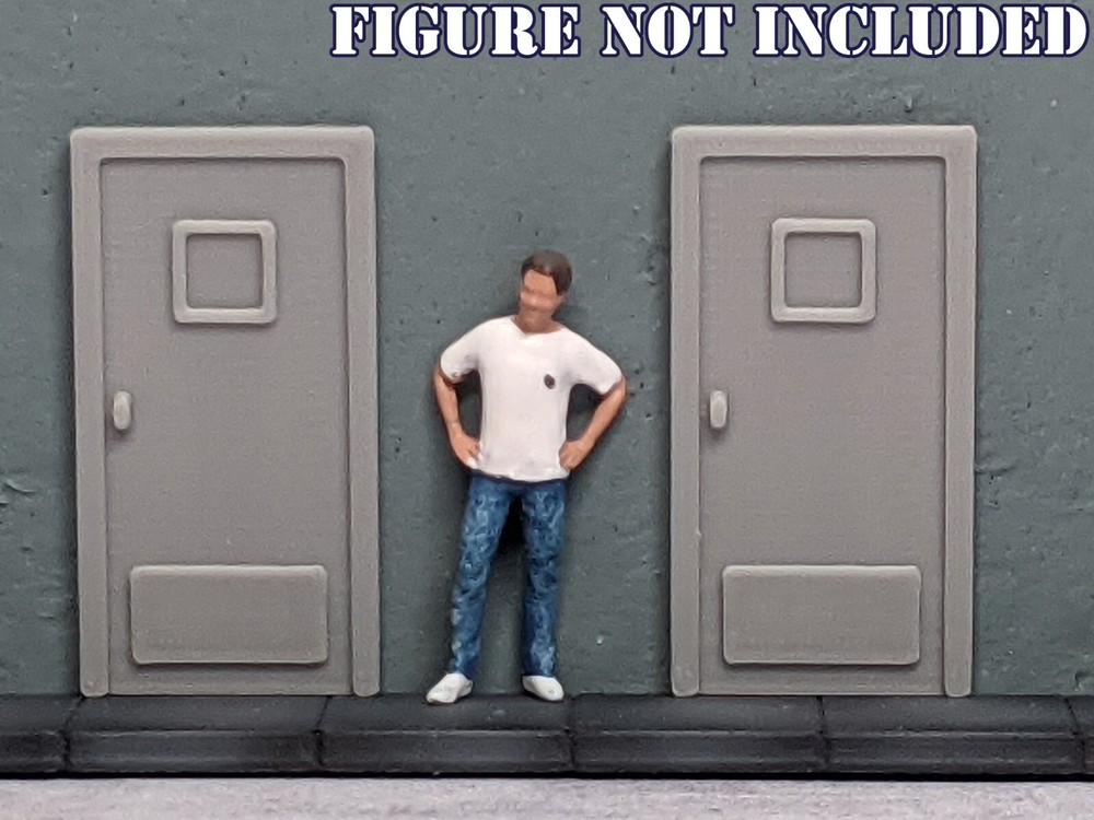 1/64 Scale Back Alley Door – For diecast car garage/workshop diorama (set of 6)