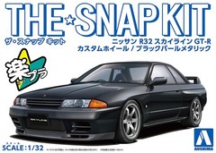 AOSHIMA 1/32 The Snap Kit Series Nissan R32 Skyline GT-R Custom Wheel (Black Pea