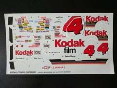 1990 Ernie Irvan #4 Kodak Lumina or Olds 1:24 Car Decal – Waterslide 1:25 Decals