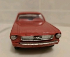 Vintage 1966 Ford Mustang Dealer Promo Model Car Red Plastic 4 Screws Some Flaws