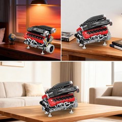1240 Pcs Visible V12 Internal Combustion Ohc Engine Motor Working Model DIY Kit