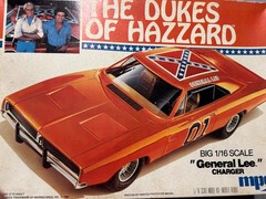 Model Car Parts- MPC Dodge Charger General Lee Chassis Only 1/16 kitbash