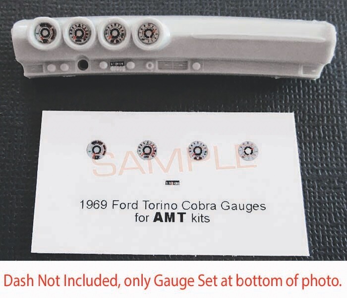 1969 FORD TORINO COBRA GAUGE FACES — 1/25 scale AMT kits—PEASE READ DESCRIPTION