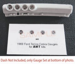 1969 FORD TORINO COBRA GAUGE FACES — 1/25 scale AMT kits—PEASE READ DESCRIPTION