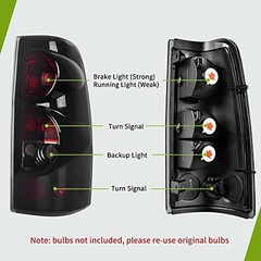 Tail Lights Assembly Compatible with 1999-2006 Chevy Silverado OE-Smoke Lens