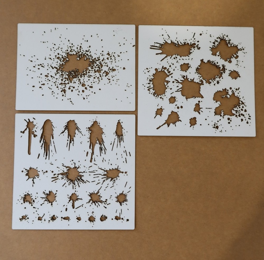 Mud Splatter Weathering Airbrush Stencils Tool For 1/32 1/35 1/48 1/72 Model