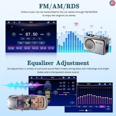 Roinvou Single Din Car Radio, 10.1 Inch Rotating Touch Screen Bluetooth Radio