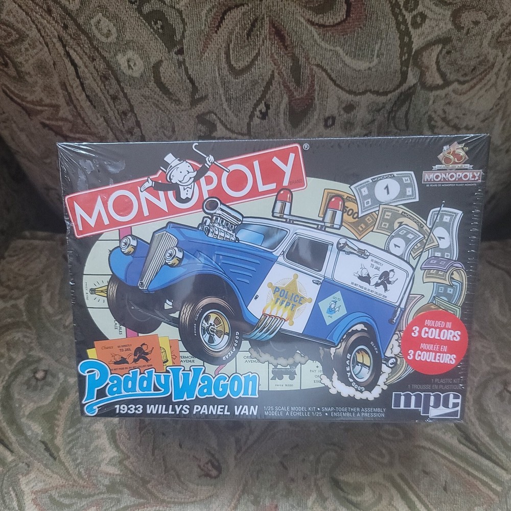 Monopoly Paddy Wagon 1933 Willys Panel Van 85 Anniversary Plastic Model Kit New