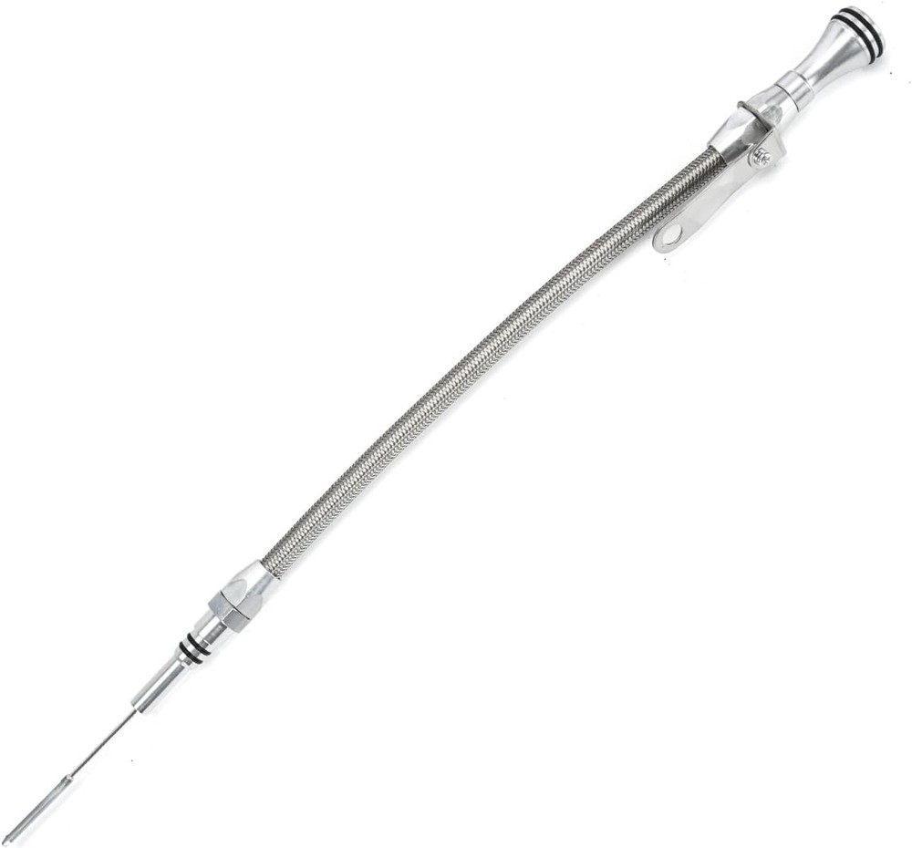 PQY Stainless Flexible Engine Oil Dipstick Compatible with Chevy Big silver