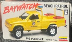 Lindberg Baywatch Beach Patrol Toyota Pickup 1:20 Model Kit 72588 Vintage