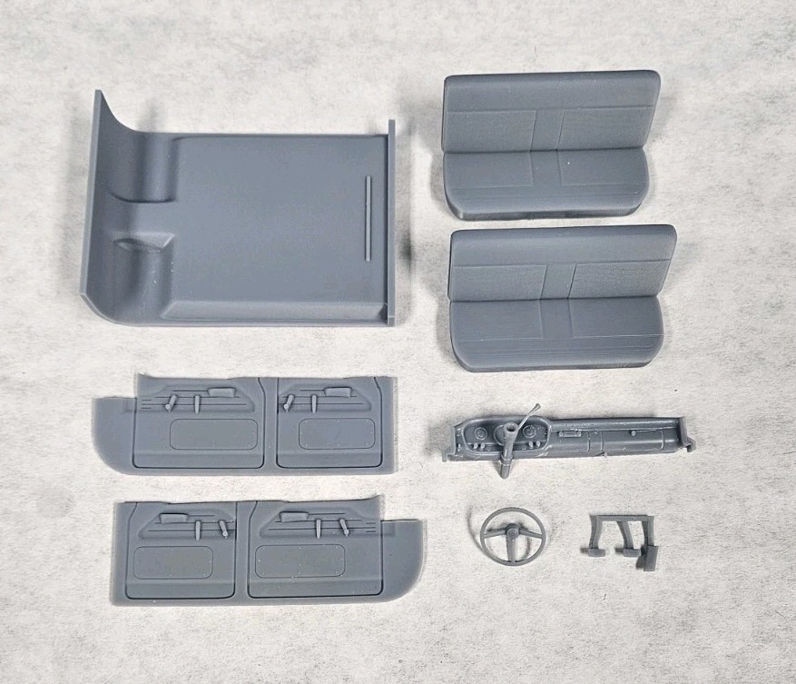 ABS-LIKE RESIN 3D PRINTED 1/25 1966 FORD F-250 CREW CAB PICK UP INTERIOR SET