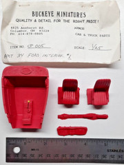 ’34 Ford INTERIOR Plastic Model Kit Parts AMT 1/25 Buckeye Miniatures CP005 Tan