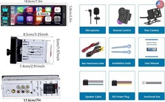 Single Din Car Radio, Touchscreen Car Stereo for Wireless and Wired Apple
