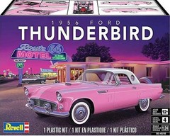 Revell 1956 Ford Thunderbird 1:24 Plastic Car Kit Unassembled Pink/White 85-4518