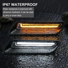 Clear Lens Sequential LED Hood Vent Lights Compatible with Ram 1500 2010-2018…