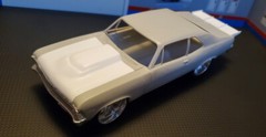Resin Rear Spoiler & L88 Hood Combo for ’72*/69 Nova AMT*/Revell 1/25.