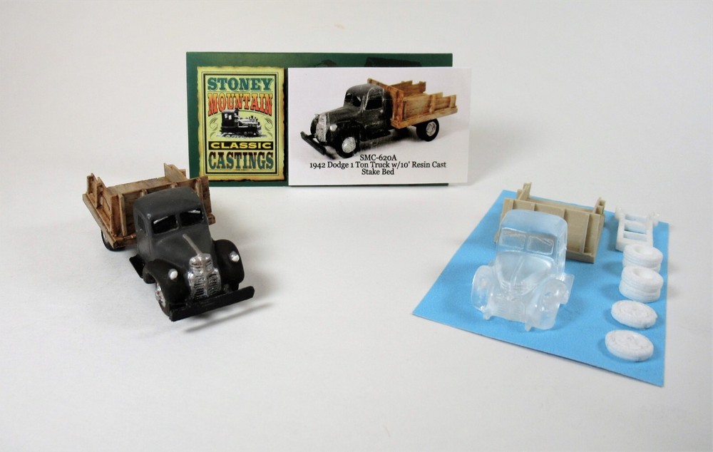 New! SMC-620A 1942 Dodge 1 Ton Truck w/Cast Stake Bed HO-1/87 Scale Clear Resin