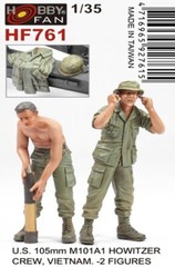 Hobby Fan 1/35 HF-761 US 105mm M101A1 Howitzer Crew (Vietnam War) – 2 Figures