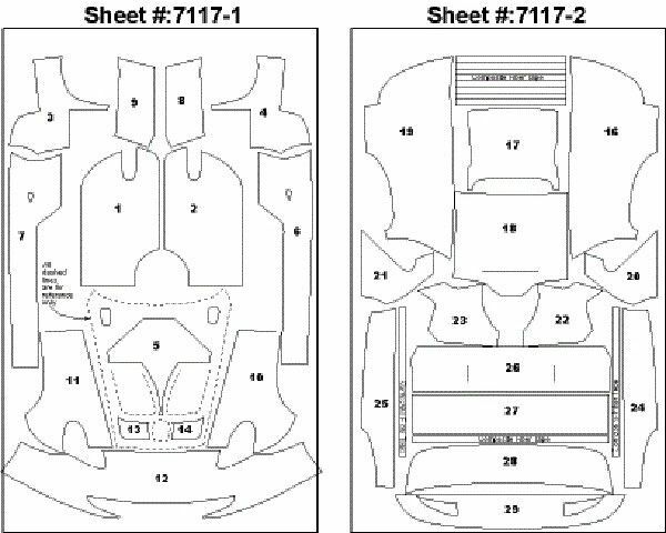 Scale Motorsport 1/24 1997 Porsche 911 GT1 Template Comp. Fiber Decal Set 7117