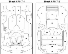 Scale Motorsport 1/24 1997 Porsche 911 GT1 Template Comp. Fiber Decal Set 7117
