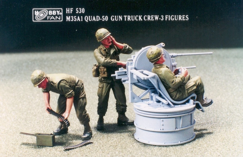 Hobby Fan 1/35 HF-530 US M35A1 QUAD-50 Gun Truck Crew – 3 Figures