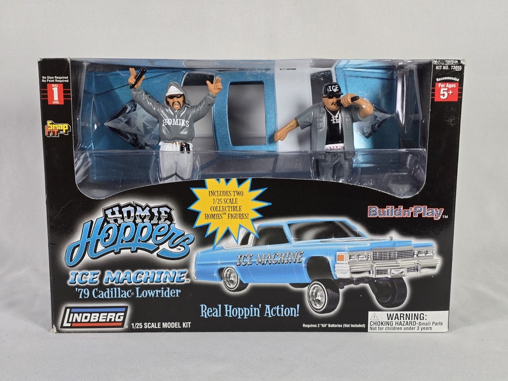 Lindberg Homie Hoppers Ice Machine ‘79 Cadillac Lowrider 1/25 Blue New Sealed!!