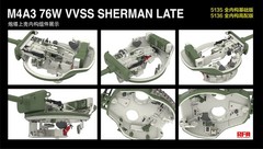 RYEFIELD MODEL RFM RM-5135 1/35 M4A3 76W VVSS Sherman Late w/Full Interior